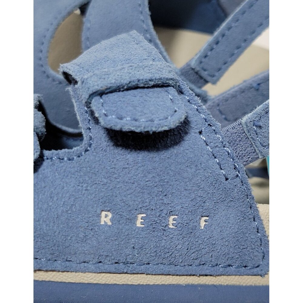 Reef Ojai Sandals Big Kid Size 12 Suede Leather Upper Unisex Backstrap Blue NWOT - Picture 7 of 13